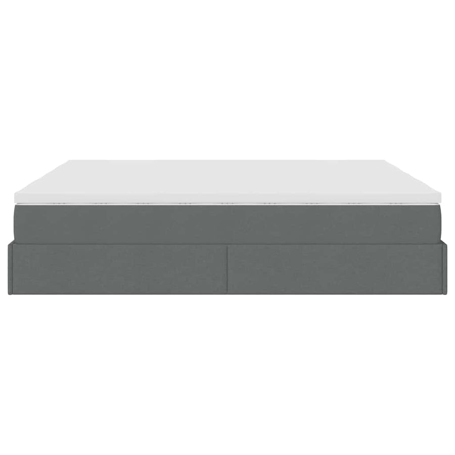 Ottoman bed met matrassen 160x200cm stof donkergrijs