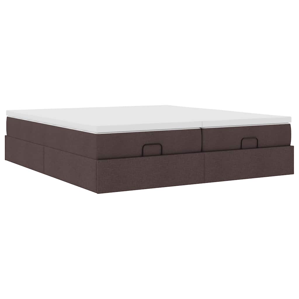 Ottoman bed met matrassen 160x200cm stof donkerbruin