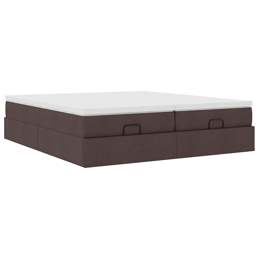 Ottoman bed met matrassen 160x200cm stof donkerbruin