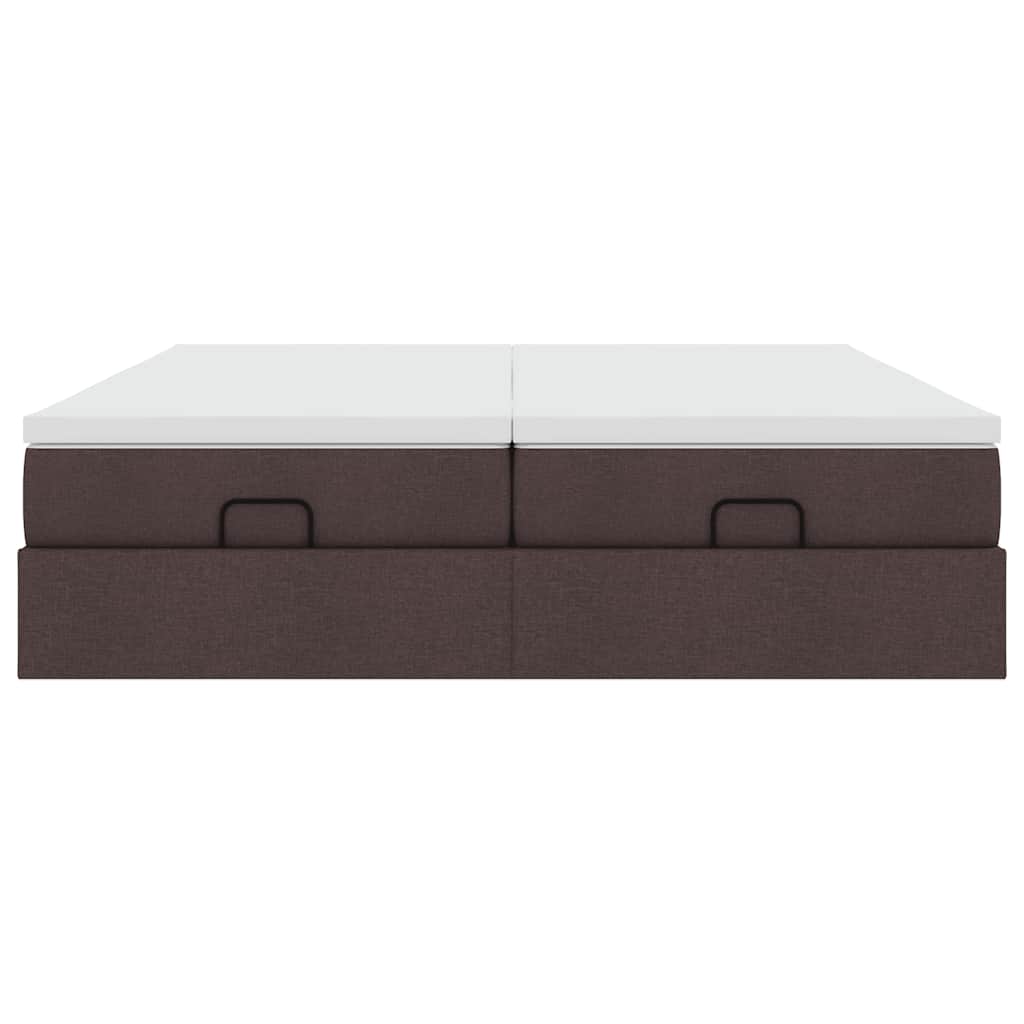 Ottoman bed met matrassen 160x200cm stof donkerbruin