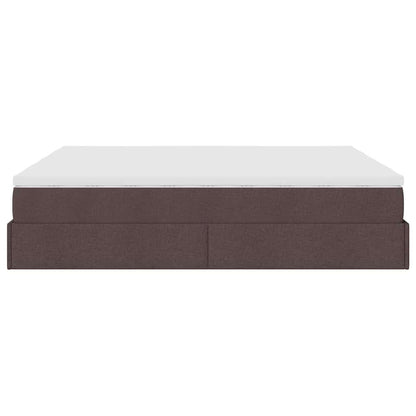 Ottoman bed met matrassen 160x200cm stof donkerbruin