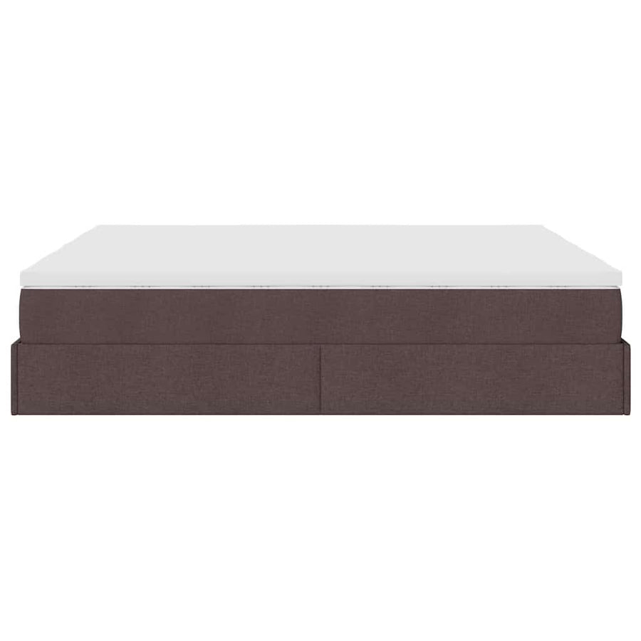 Ottoman bed met matrassen 160x200cm stof donkerbruin