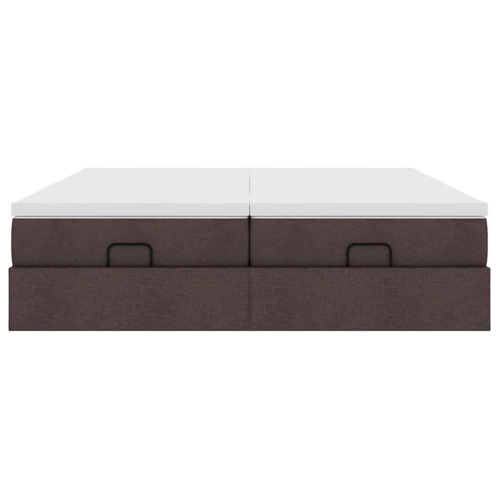 Ottoman bed met matrassen 160x200cm stof donkerbruin