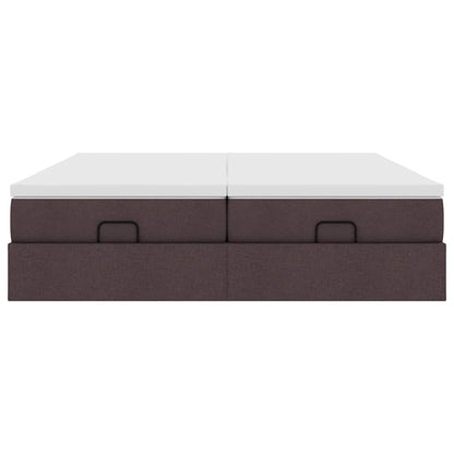 Ottoman bed met matrassen 160x200cm stof donkerbruin