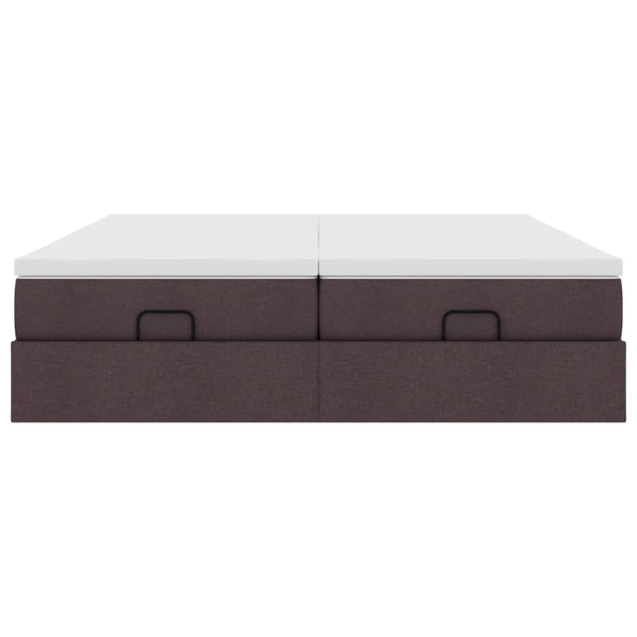 Ottoman bed met matrassen 160x200cm stof donkerbruin