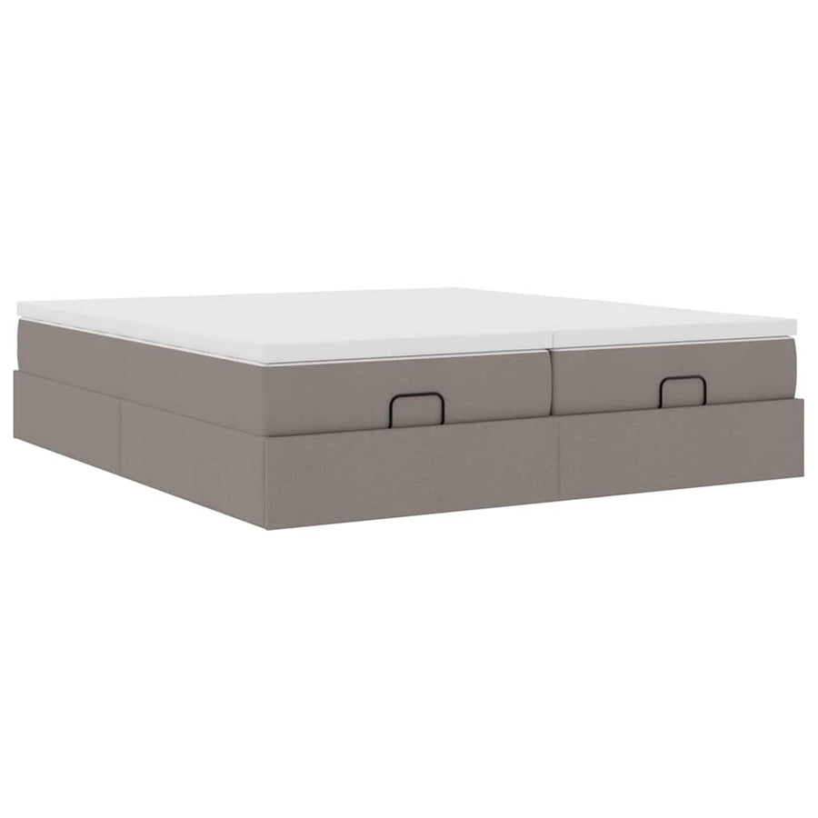 Ottoman bed met matrassen 160x200cm stof taupe