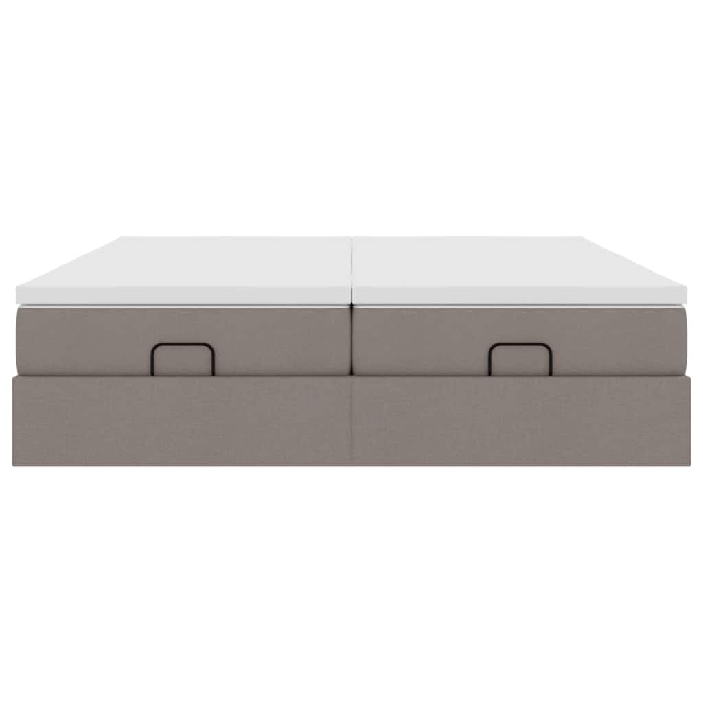 Ottoman bed met matrassen 160x200cm stof taupe