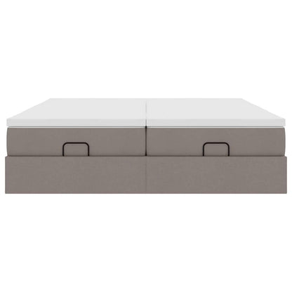 Ottoman bed met matrassen 160x200cm stof taupe