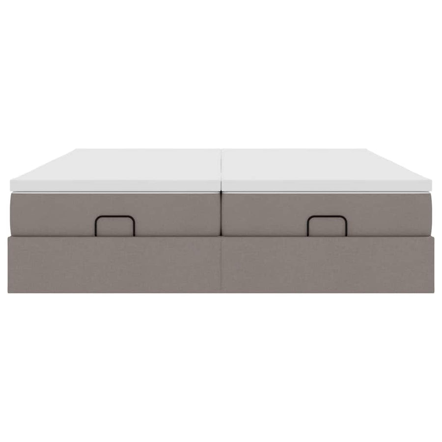 Ottoman bed met matrassen 160x200cm stof taupe