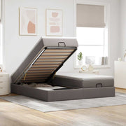 Ottomaans bed 160x200 cm stof taupe met opbergruimte