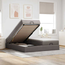 Ottoman bed met matrassen 160x200cm stof taupe