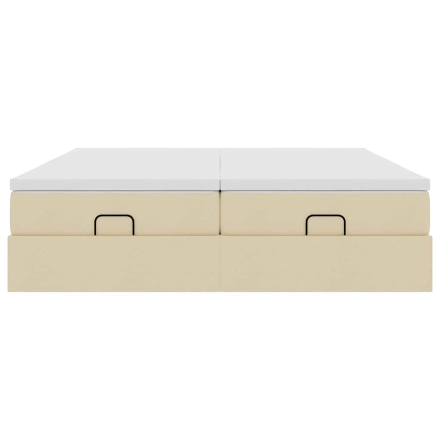 Ottoman bed met matrassen 160x200cm stof crèmekleurig