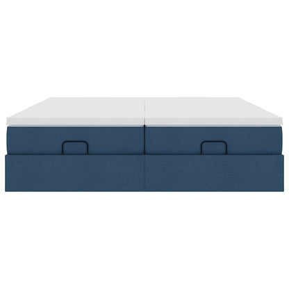Ottoman bed met matrassen 160x200cm stof blauw