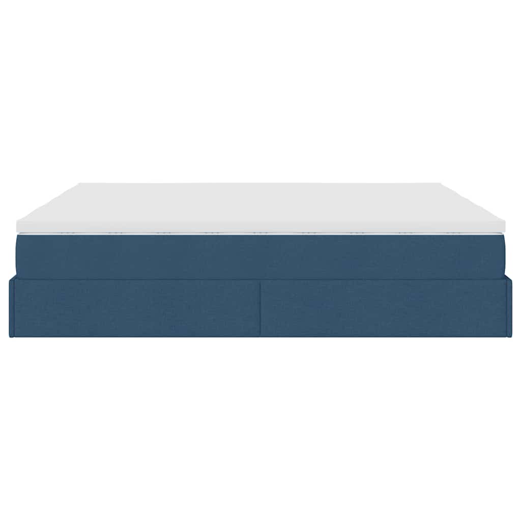Ottoman bed met matrassen 160x200cm stof blauw