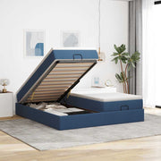 Ottomaans bed 160x200 cm stof blauw