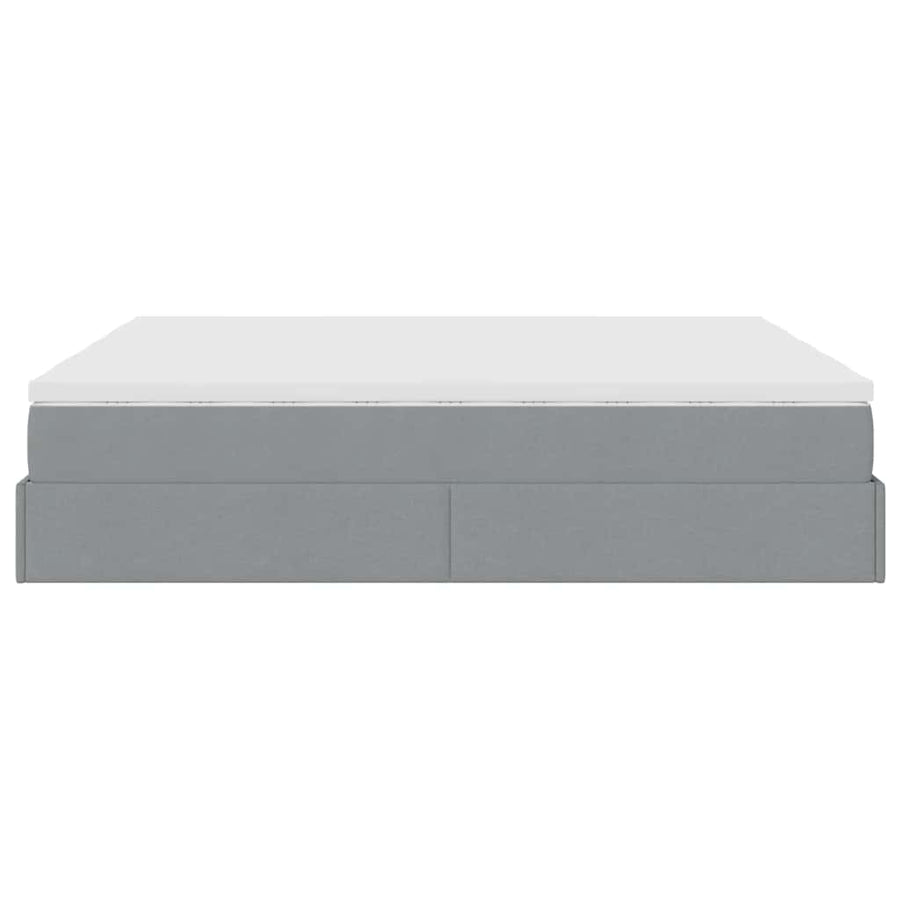 Ottoman bed met matrassen 180x200cm stof lichtgrijs