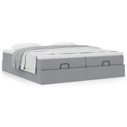 Ottoman bed 180x200 cm lichtgrijs stof