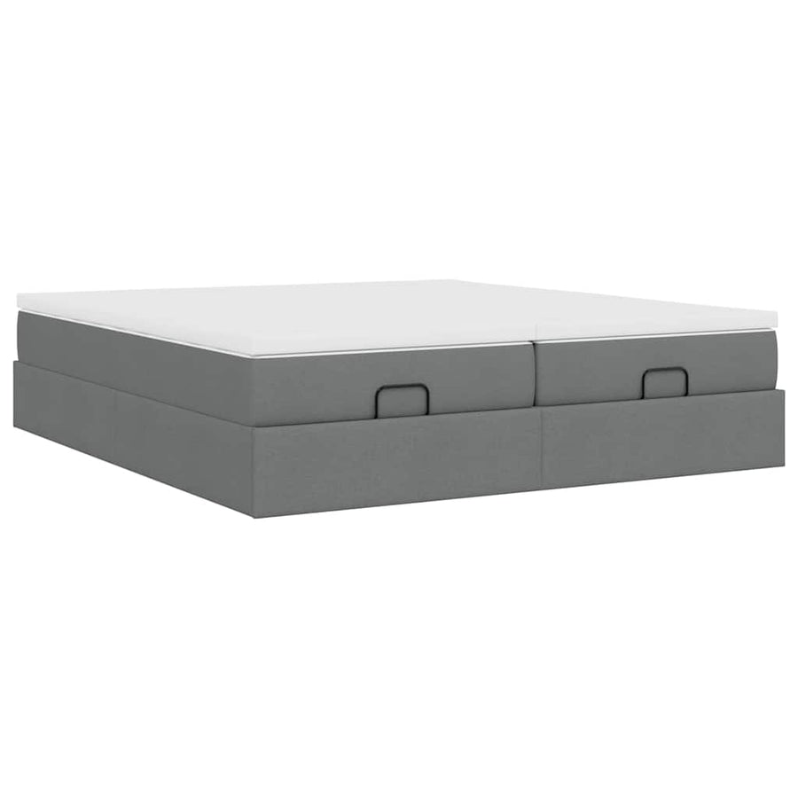 Ottoman bed met matrassen 180x200cm stof donkergrijs