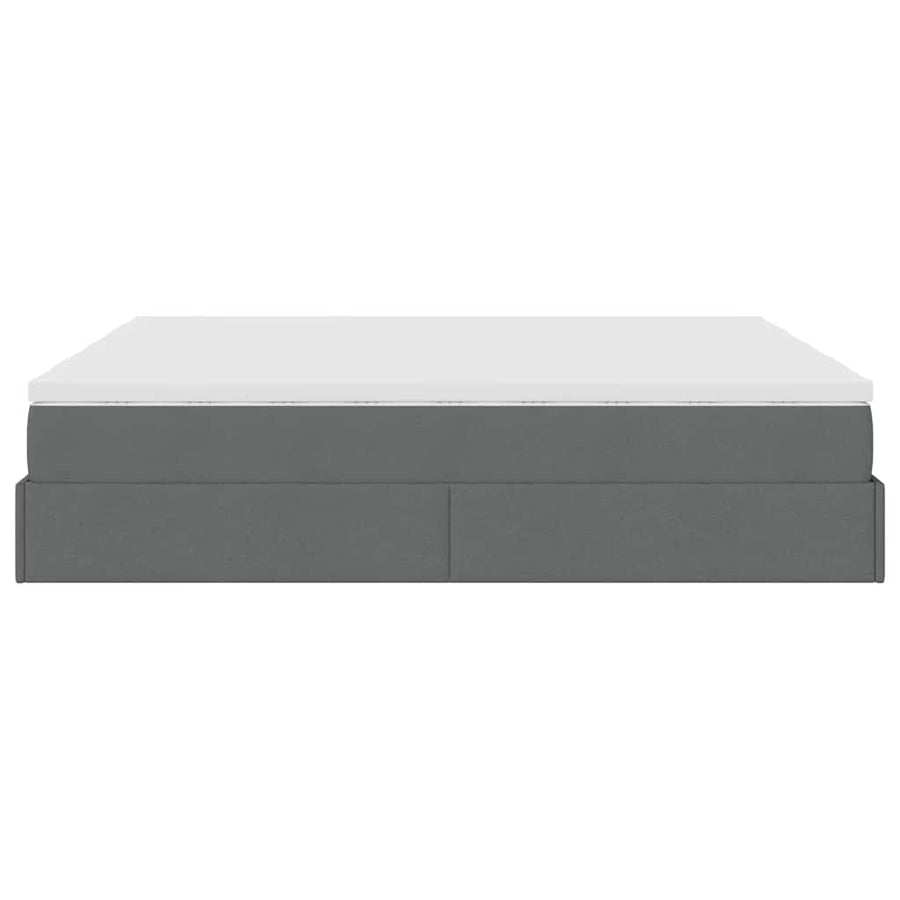 Ottoman bed met matrassen 180x200cm stof donkergrijs