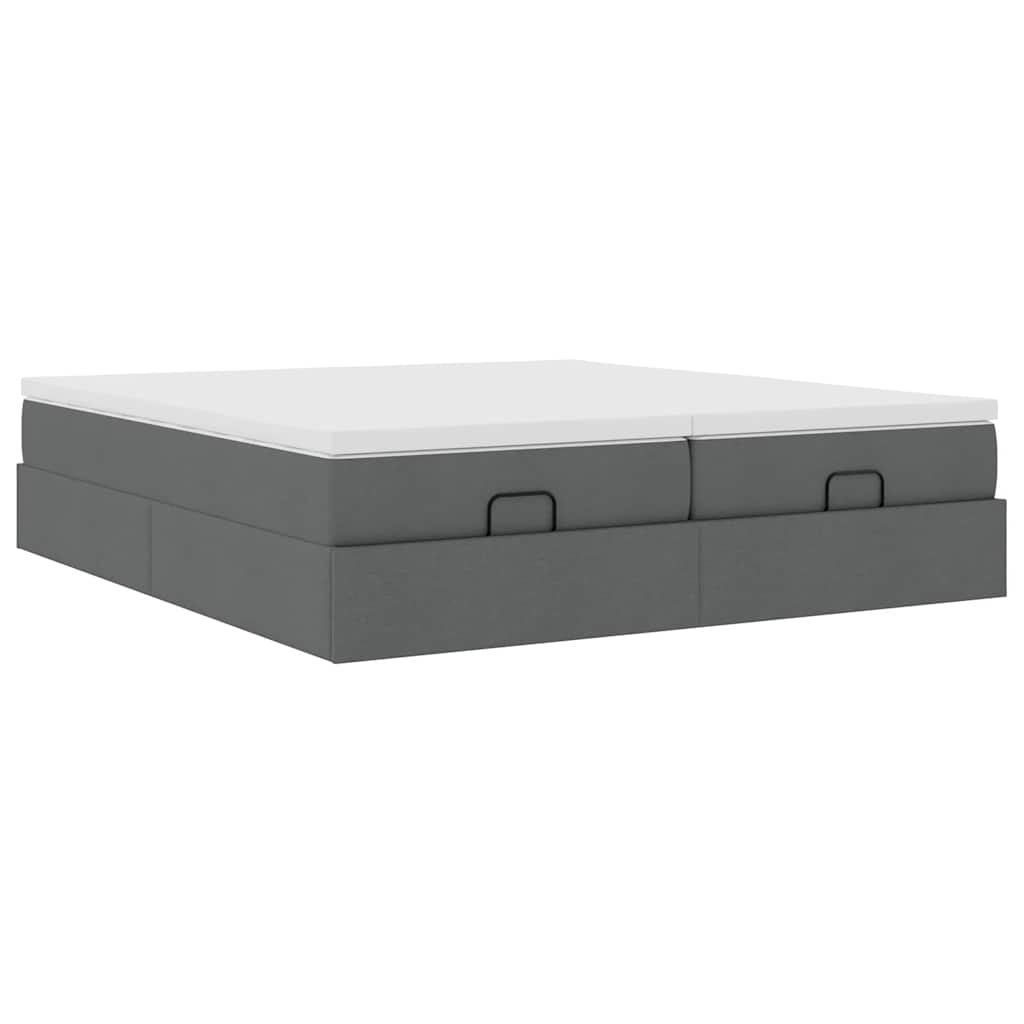 Ottoman bed met matrassen 180x200cm stof donkergrijs