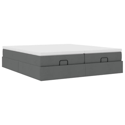 Ottoman bed met matrassen 180x200cm stof donkergrijs