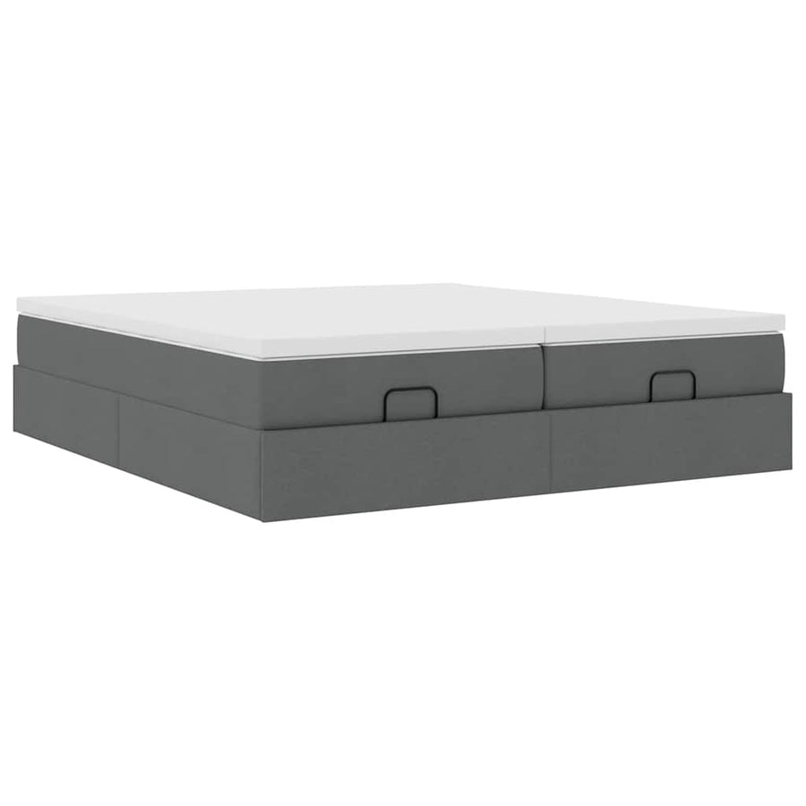 Ottoman bed met matrassen 180x200cm stof donkergrijs
