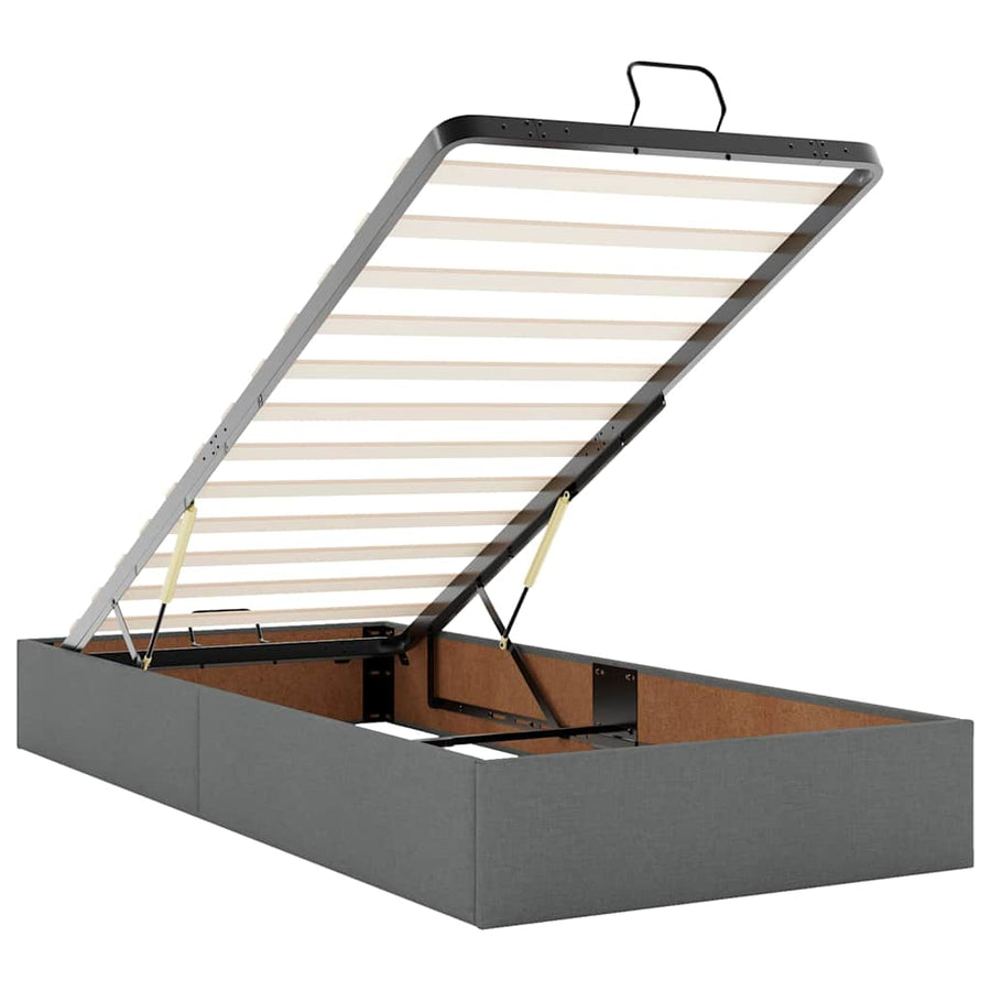 Ottoman bed met matrassen 180x200cm stof donkergrijs