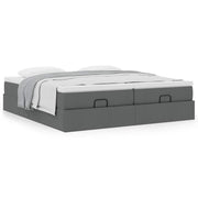 Ottoman bed 180x200 cm donkergrijs met opbergruimte