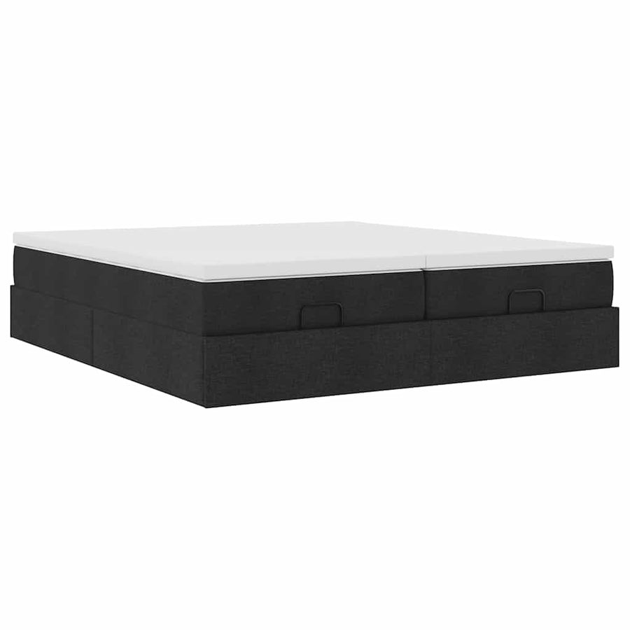 Ottoman bed met matrassen 180x200cm stof zwart