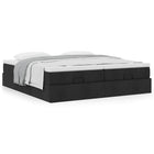 Ottoman bed with mattresses 180x200cm black fabric