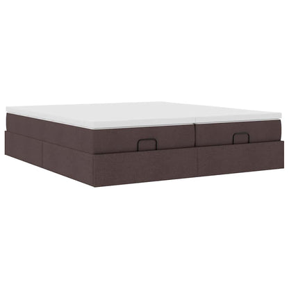 Ottoman bed met matrassen 180x200cm stof donkerbruin