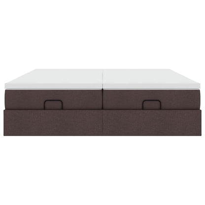 Ottoman bed met matrassen 180x200cm stof donkerbruin