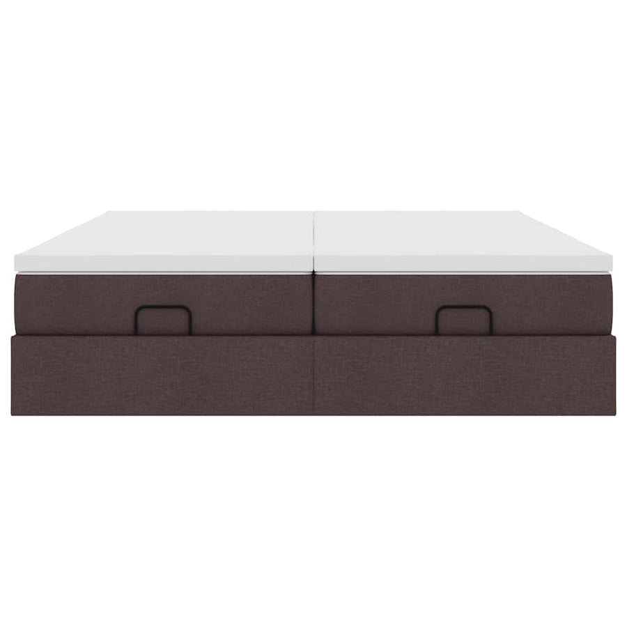 Ottoman bed met matrassen 180x200cm stof donkerbruin