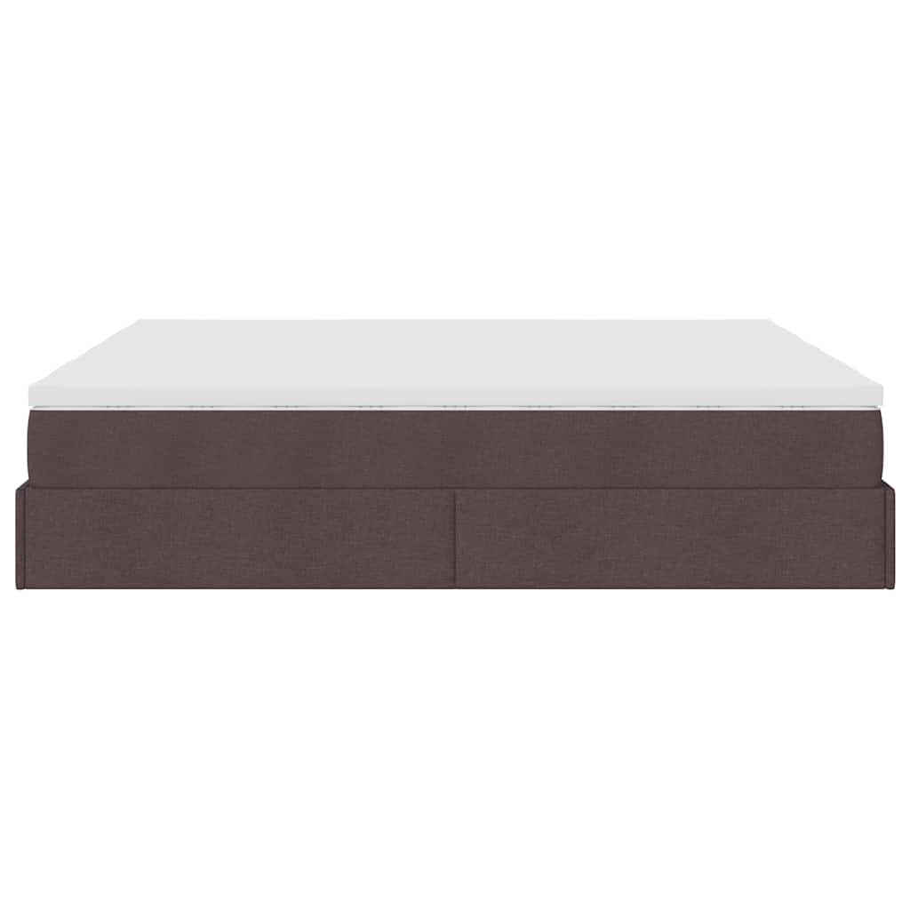 Ottoman bed met matrassen 180x200cm stof donkerbruin