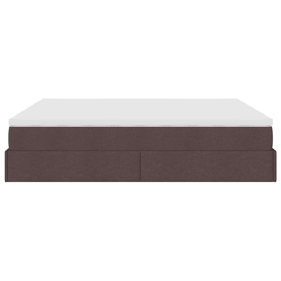 Ottoman bed met matrassen 180x200cm stof donkerbruin