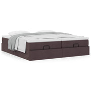 Ottoman bed 180x200 cm donkerbruin stof met opbergruimte