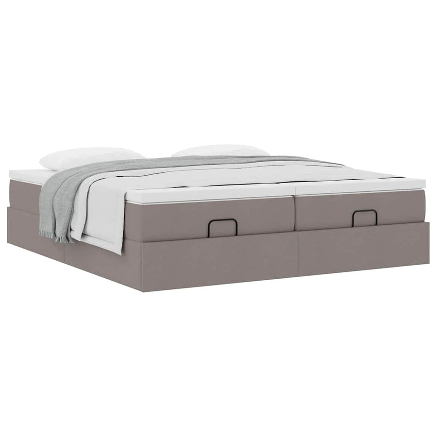 Ottoman bed met matrassen 180x200cm stof taupe