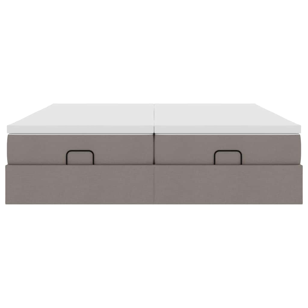 Ottoman bed met matrassen 180x200cm stof taupe