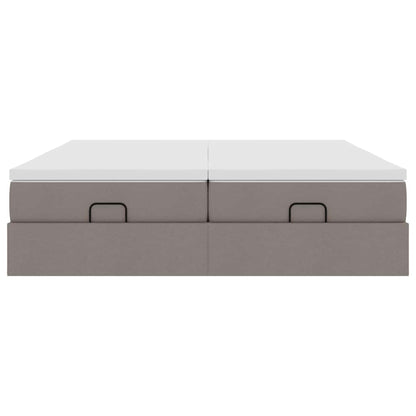 Ottoman bed met matrassen 180x200cm stof taupe
