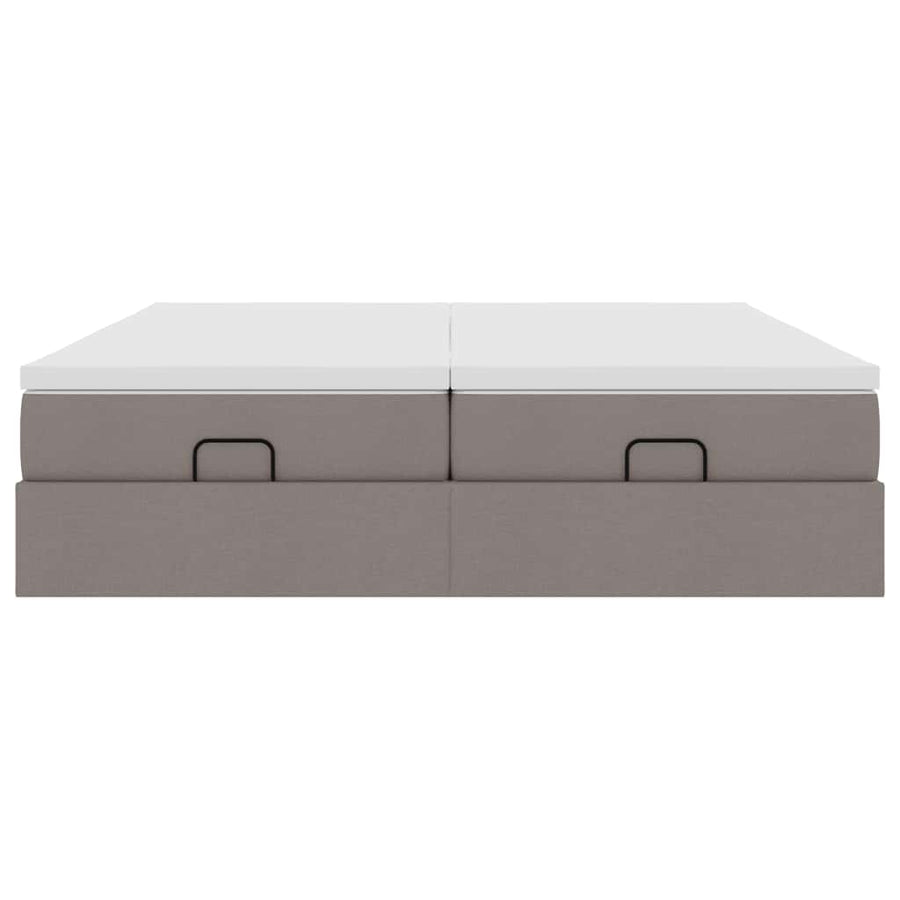 Ottoman bed met matrassen 180x200cm stof taupe