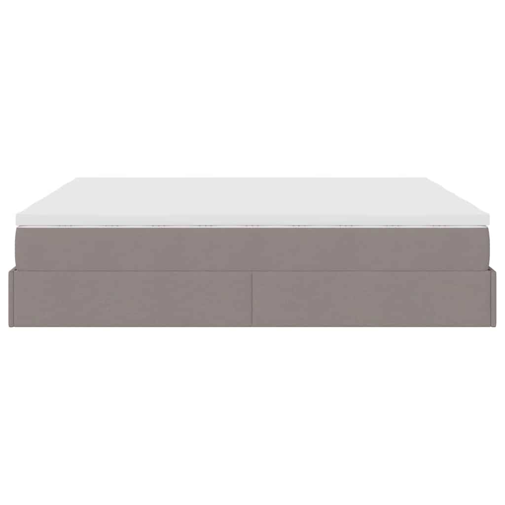 Ottoman bed met matrassen 180x200cm stof taupe