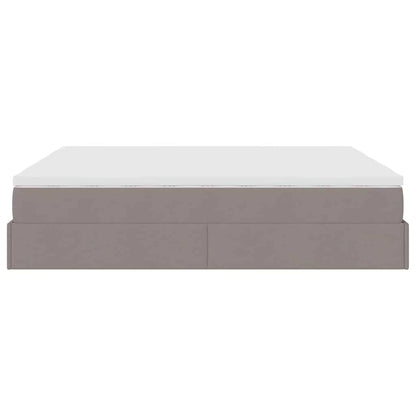 Ottoman bed met matrassen 180x200cm stof taupe