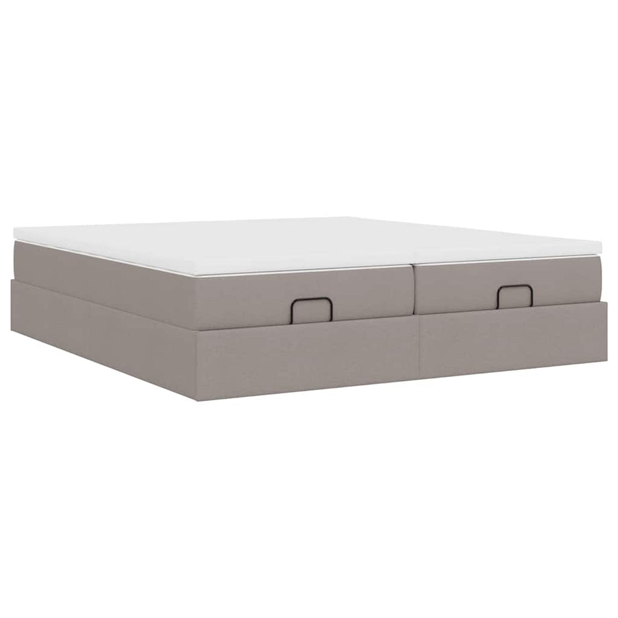 Ottoman bed met matrassen 180x200cm stof taupe