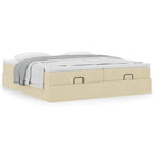 Ottoman bed with mattresses 180x200cm fabric cream