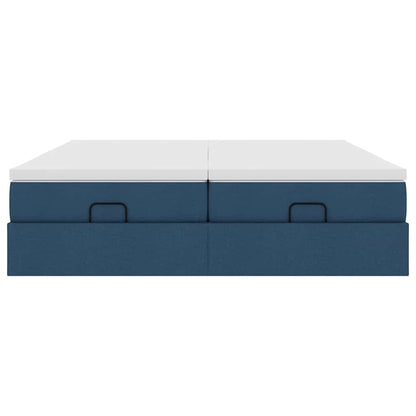 Ottoman bed met matrassen 180x200cm stof blauw