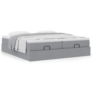 Ottoman bed met opbergruimte 200x200 cm lichtgrijs