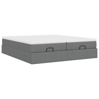 Ottoman bed met matrassen 200x200cm stof donkergrijs