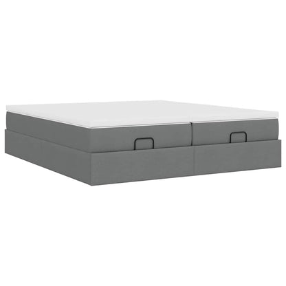 Ottoman bed met matrassen 200x200cm stof donkergrijs