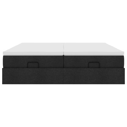 Ottoman bed met matrassen 200x200cm stof zwart