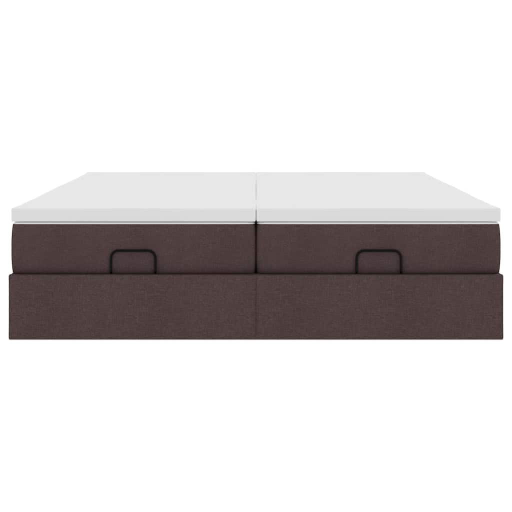 Ottoman bed met matrassen 200x200cm stof donkerbruin